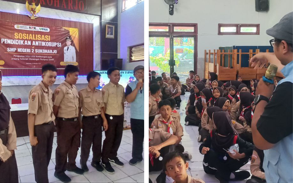 Sosialisasi Pendidikan Antikorupsi di SMP Negeri 2 Sukoharjo