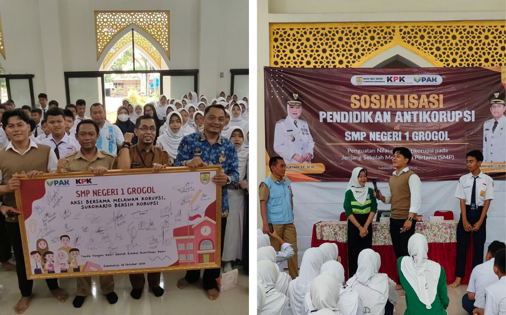 Sosialisasi Pendidikan Antikorupsi di SMP Negeri 1 Grogol