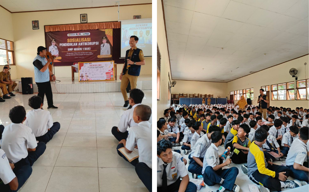 Sosialisasi Pendidikan Antikorupsi di SMP Negeri 1 Baki